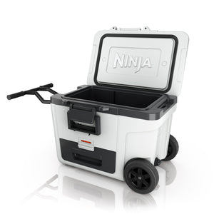 Shark On-the-Go Bundle | Ninja FrostVault™ 45qt Wheeled Cooler + FlexBreeze HydroGo™ Portable Misting Fan