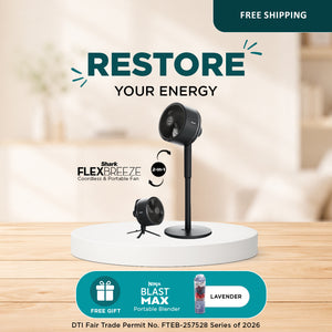 Shark FlexBreeze Portable Fan with FREE Ninja Blast Max Blender (Lavender)
